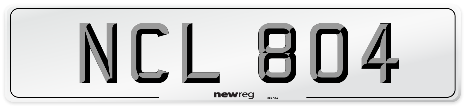 NCL 804 Number Plate from New Reg